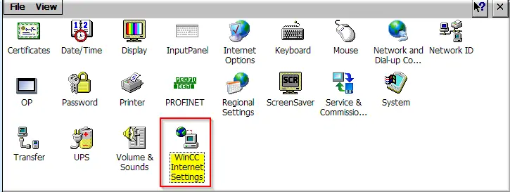 WinCC Internet Settings